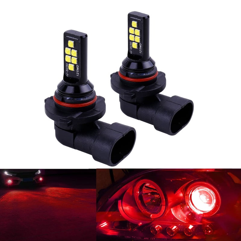 SOCAL-LED LIGHTING إضاءة LED SOCAL-LED 2x HB4 9006 لمبة ضباب LED لرياضات القوة متقدمة 3030 SMD ملونة ساطعة لمبة تشغيل نهارية DRL، حمراء - Image 1